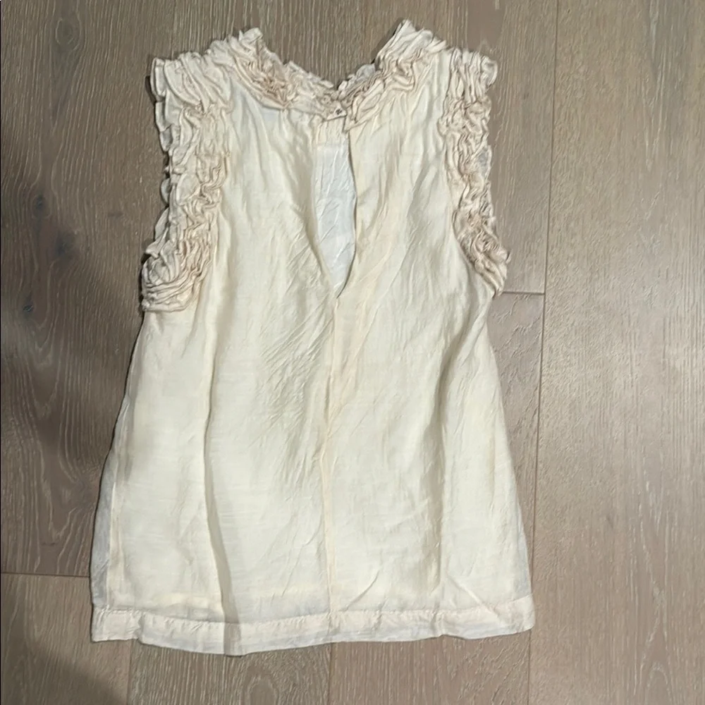 Cream Sleeveless Ruffled Top - Picture 4 of 4